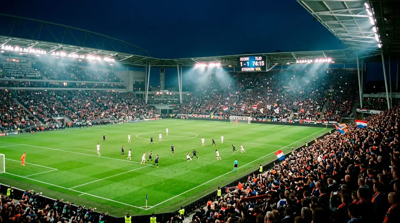 Champions League League Phase wedstrijd in een vol stadion